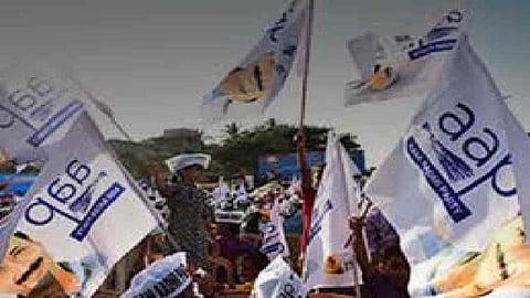 AAP protests at Dwarka Expressway