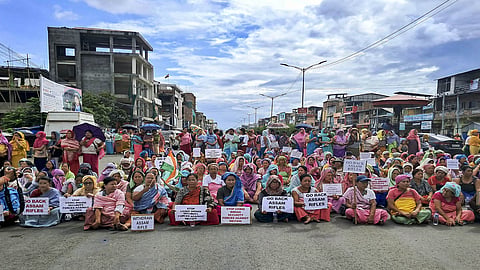 Meira Paibis stage protests in Imphal