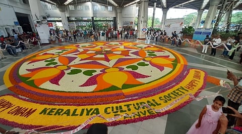 Kerala Cultural Society adorns Panvel Railway Station with magnificent flower arrangement