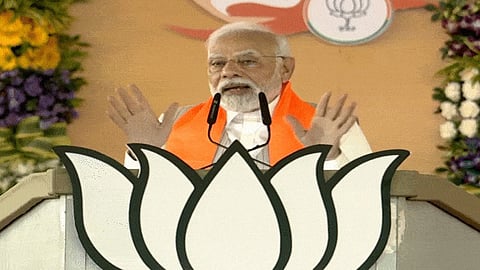 PM Narendra Modi is addressing a massive gathering of BJP workers 'Karyakarta Mahakumb'