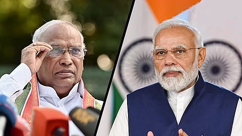 Mallikarjun Kharge and Narendra Modi