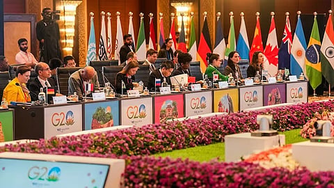 G20 Leaders during the summit in New Delhi 2023.