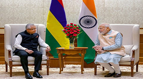 PM Narendra Modi with Muritian PM Pravind Jugnauth