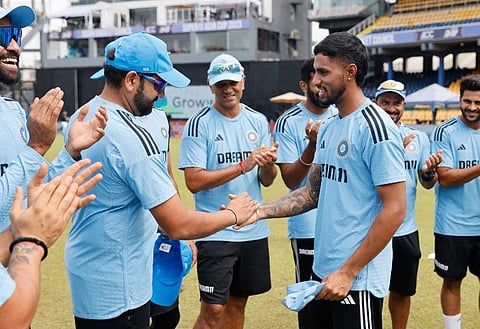 India skipper Rohit Sharma won the toss and elected to bowl against Bangladesh in the Asia Cup Super 4 match here on Friday.