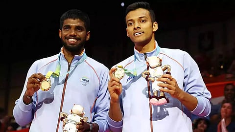 Star men's doubles pair of Satwiksairaj Rankireddy and Chirag Shetty win Gold medal in badminton doubles