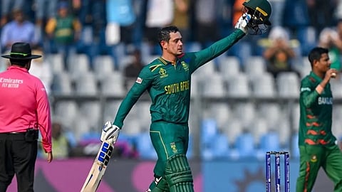 De Kock slams century as South Africa score 382/5 against Bangladesh