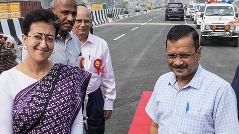 Delhi CM Arvind Kejriwal with Delhi Cabinet Minister Atishi