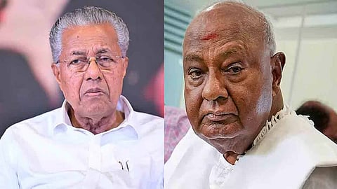 KL CM P Vijayan and JD(S) supremo H D Deve Gowda