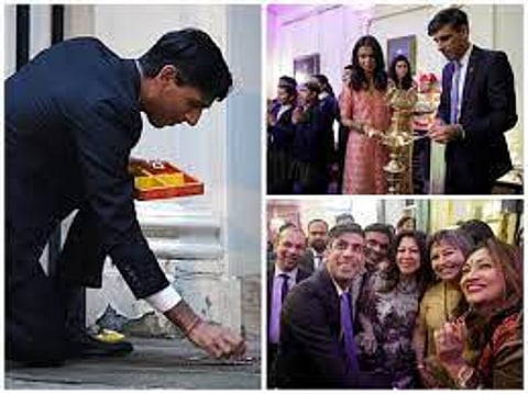 UK PM Rishi Sunak & Wife Light Diwali Lamps at Downing Street
