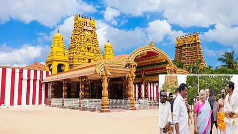 Finance Minister Nirmala Sitharaman on Friday visited a famous Hindu temple in Sri Lanka's Jaffna city.