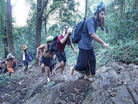 trekking route to Sabarimala Lord Ayyappa Templ
