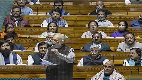 Union Home Minister Amit Shah replays to a debate on the bills in the Lok Sabha