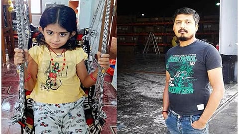 Nakshatra (L) and her father Sreemahesh (R)