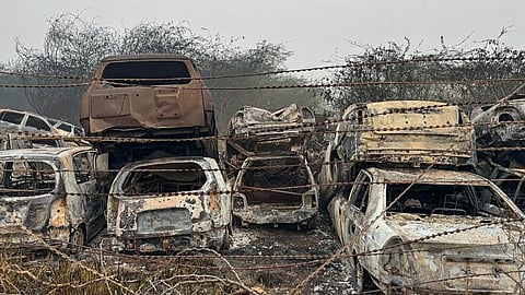 250 vehicles gutted in blaze at Delhi Police' Wazirabad yard
