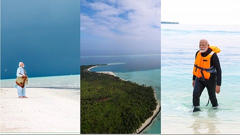 Modi enjoy the clean and stunning beaches of Lakshadweep.