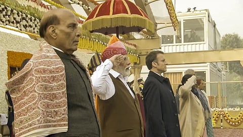 French President Macron during Republic day parade