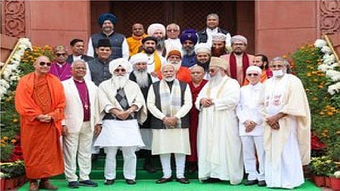 PM Narendra Modi with religious leaders