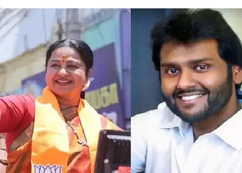 Radikaa Sarathkumar (L),Vijaya Prabakaran (R)