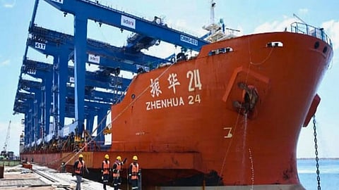 Chinese ship at Vizhinjam port