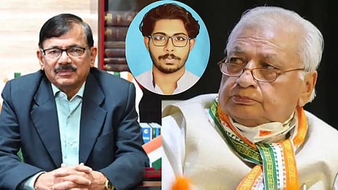 Kerala Veterinary and Animal Sciences University Prof (Dr) M R Saseendranath (L) and Kerala Governor Arif Mohammed Khan