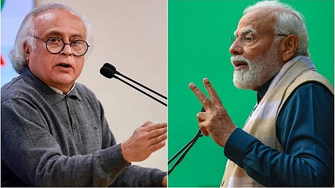 Jairam Ramesh (L) and PM Modi (R)
