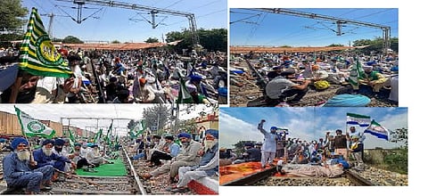 Farmers' protest continues at Shambhu railway station
