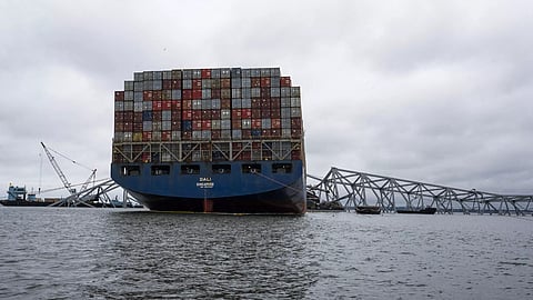 The cargo ship Dali, which colloided with the Baltimore bridge Francis Scott Key
