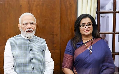 Independent MP Sumalatha and PM Modi