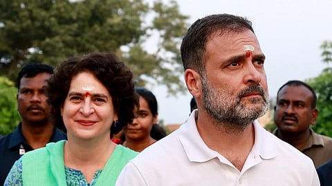 Congress leader Priyanka Gandhi Vadra with her brother Rahul Gandhi