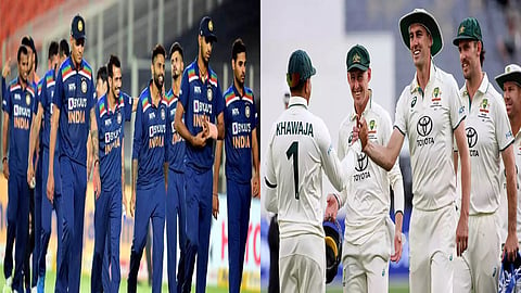 Team India (L) - Top spot in white ball cricket and Team Australia (R) - Top spot in tests