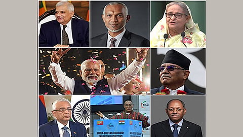 State Heads of Sri Lanka, Maldives, Bangladesh, Nepal Muritius, Bhutan arrive in Delhi