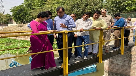 Atishi inspects Chandrawal Water Treatment Plant