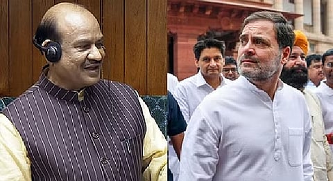 LS Speaker Om Birla (L) Rahul Gandhi (R)