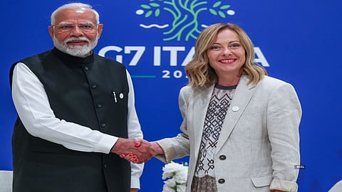 PM Narendra Modi and his Italian counterpart Giorgia Meloni