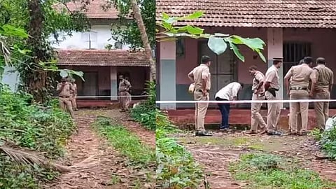 The location where the bomb exploded in Kannur, Kerala