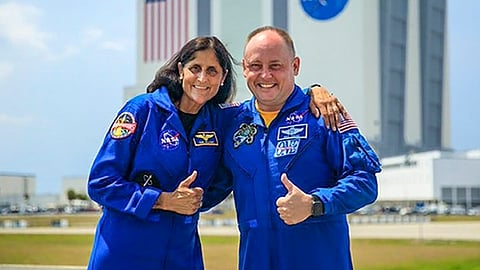 Astronauts Sunita Williams and Butch Wilmore ahead of an inaugural crewed test flight of Boeing's Starliner spacecraft to the International Space Station from the Cape Canaveral Space Force Station.