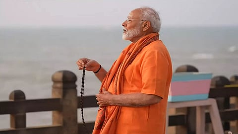 PM Narendra Modi continues his meditation on the second day at the Vivekananda Rock Memorial