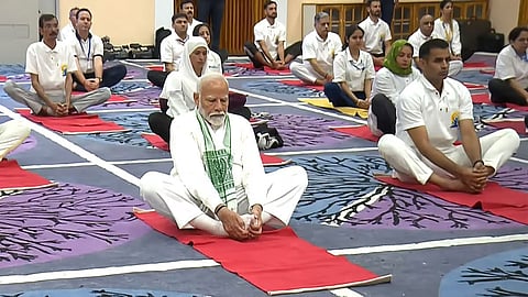 PM Narendra Modi participate in the International Yoga Day celebration