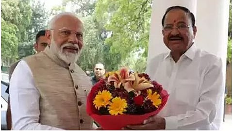 PM Narendra Modi and former Vice President M Venkaiah Naidu