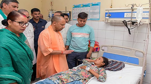 Uttar Pradesh CM Yogi Adityanath visits the victims of Stampede in hospital