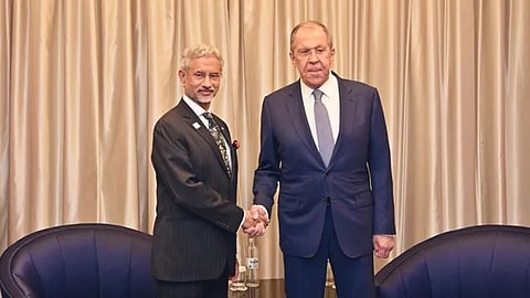 External Affairs Minister S Jaishankar with his Russian counterpart Sergey Lavrov