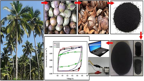 Supercapacitors from coconut husk