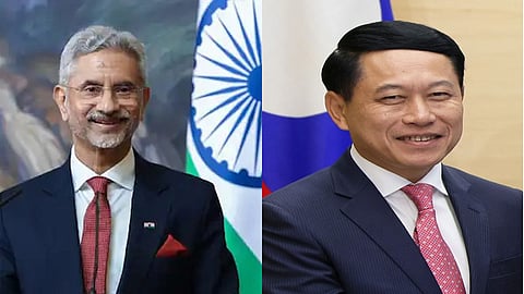 External Affairs Minister S Jaishankar with his Laos counterpart Saleumxay Kommasith
