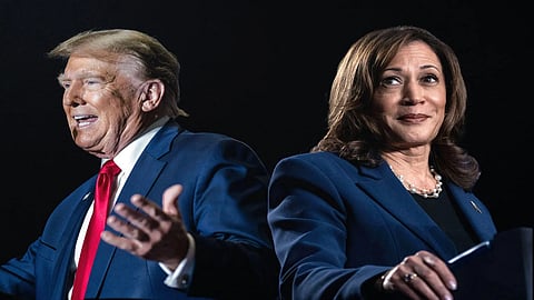 Republican presidential candidate Donald Trump and US Vice President Kamala Harris