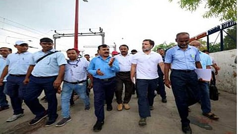 Rahul Gandhi with loco pilots