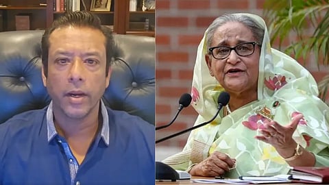 Bangladessh's former PM Sheikh Hasina with her son Sajeeb Wazed Joy