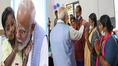PM Modi visits landslide survivors' relief camp, Wayanad, Kerala