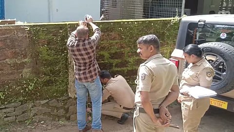 The police enquiry at the location of the firing incident in Muvattupuzha.