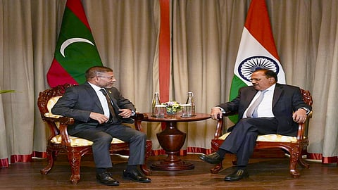 National Security Adviser Ajit Doval with his Sri Lankan counter part Sagala Ratnayake
