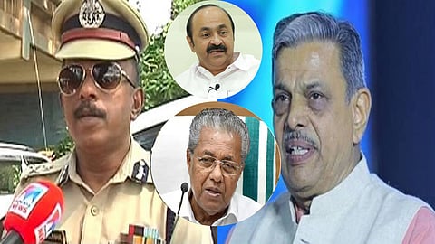 Congress allegation against Kerala CM P Vijayan: Controversial ADGP's meeting with RSS leader Dattatreya (R)